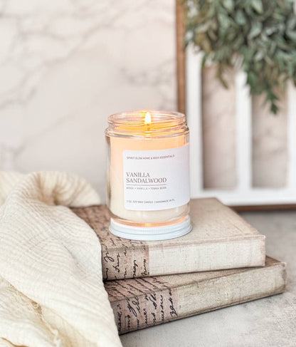 Spirit Glow Home & Body Essentials - Vanilla Sandalwood - 7oz. Soy Wax Candle