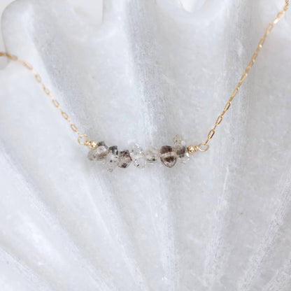 Mesa Blue - Herkimer Diamond Chip Necklace - Gold Filled