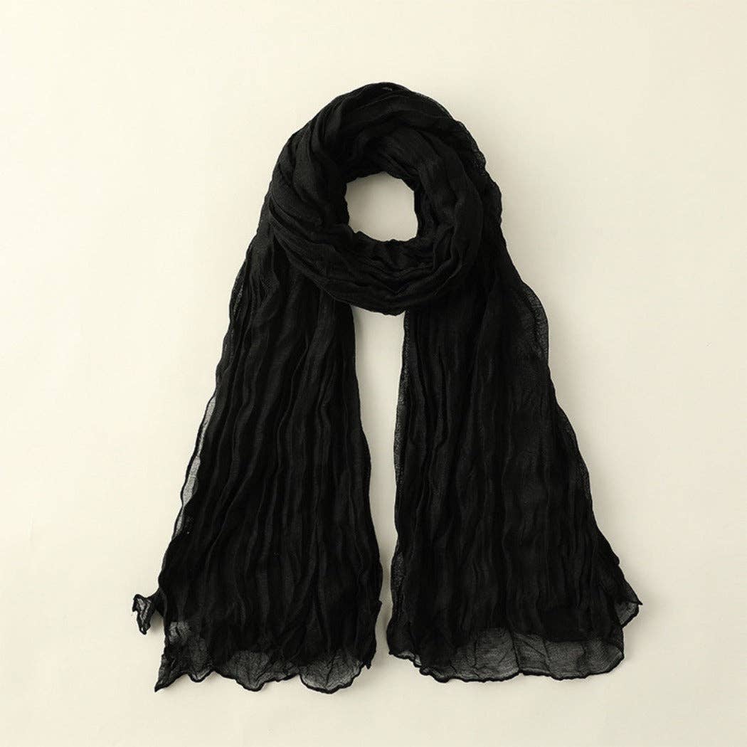 Funkyrel® Atzbranding Limited - Scarvii - Solid Color Lightweight Ruched Scarf