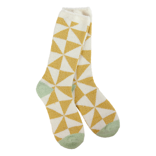 World's Softest® Socks - Cozy Cali Triangle Gold