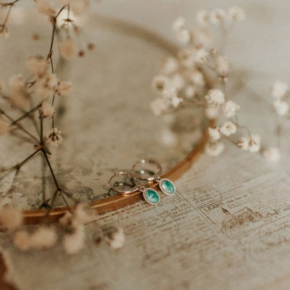 Mauve Jewelry Co. - Riley Turquoise Hoops