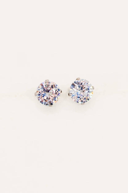 Lovoda - Classic Stone Stud Earrings | Silver