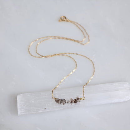 Mesa Blue - Herkimer Diamond Chip Necklace - Gold Filled