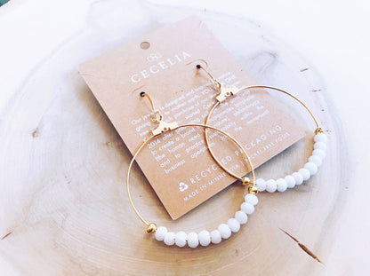 Cecelia Designs Jewelry - Gemstone and Gold Plated Hoop Earrings