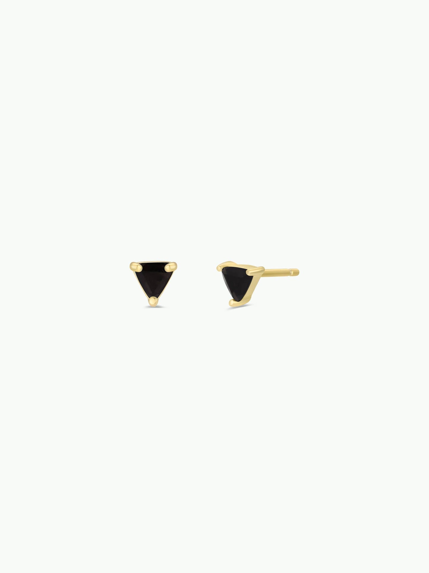 JaxKelly - Mini Energy Gem - Black Tourmaline - Gold Earrings