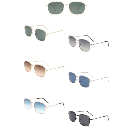 Cramilo Eyewear - Retro Square Flat Top Tinted Fashion Sunglasses