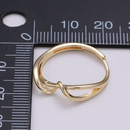 Aim Eternal - Simple Wave Gold Filled adjustable Ring R-250