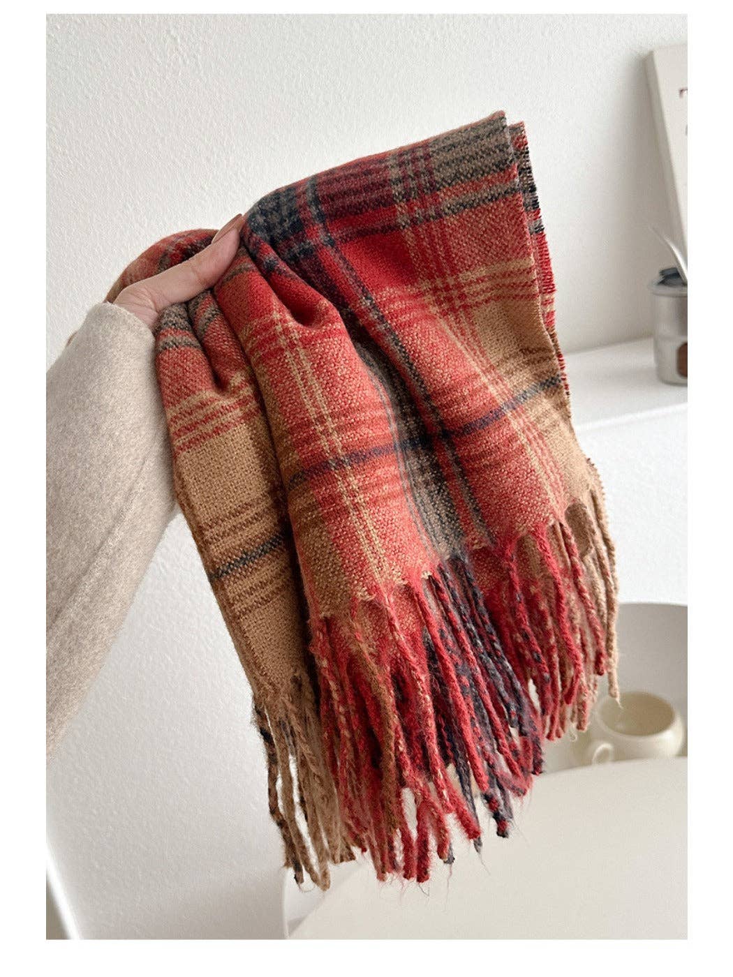 Funkyrel® Atzbranding Limited - Scarvii - Plaid Winter Scarf Shawl for Women