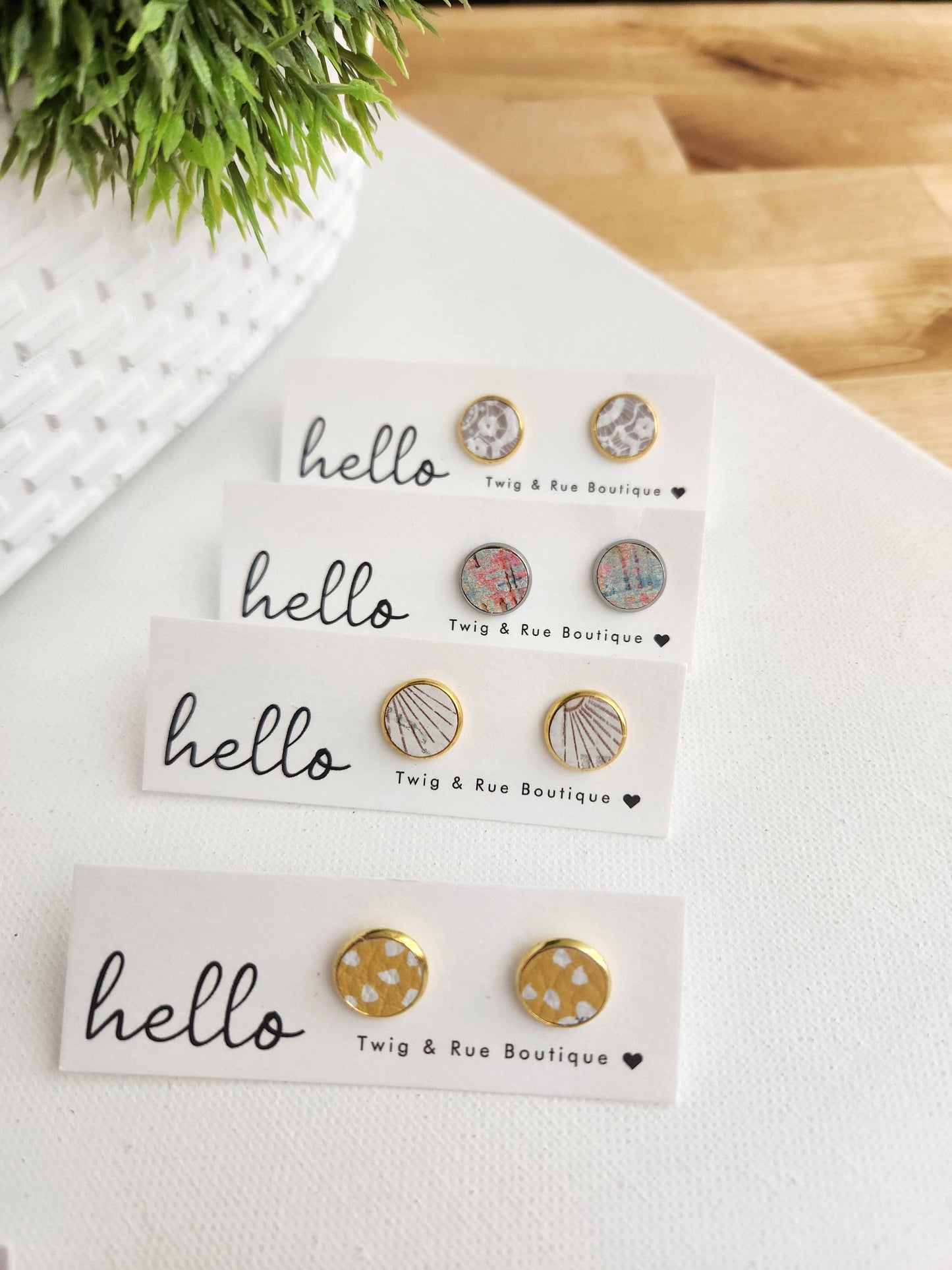 Twig & Rue boutique - Leather button studs| Pattern collection