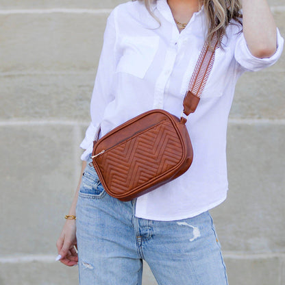 Aili's Corner - Everly Vegan Leather Camera Crossbody