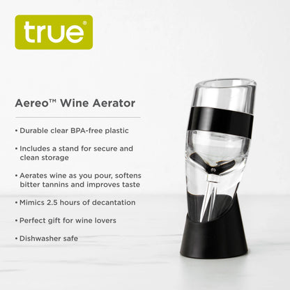 TRUE - Aereo Hand Held Wine Aerator with Stand