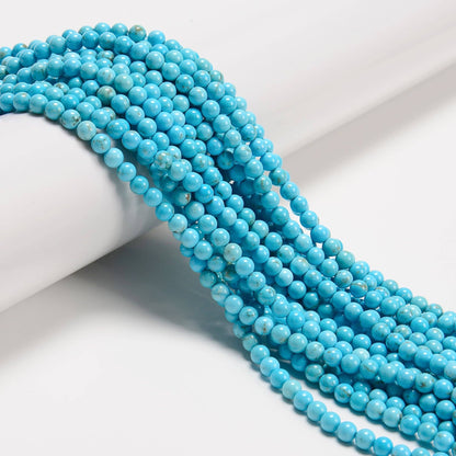 CRCBEADS - Blue Turquoise Smooth Round Beads 2mm 3mm 4mm 15.5" Strand