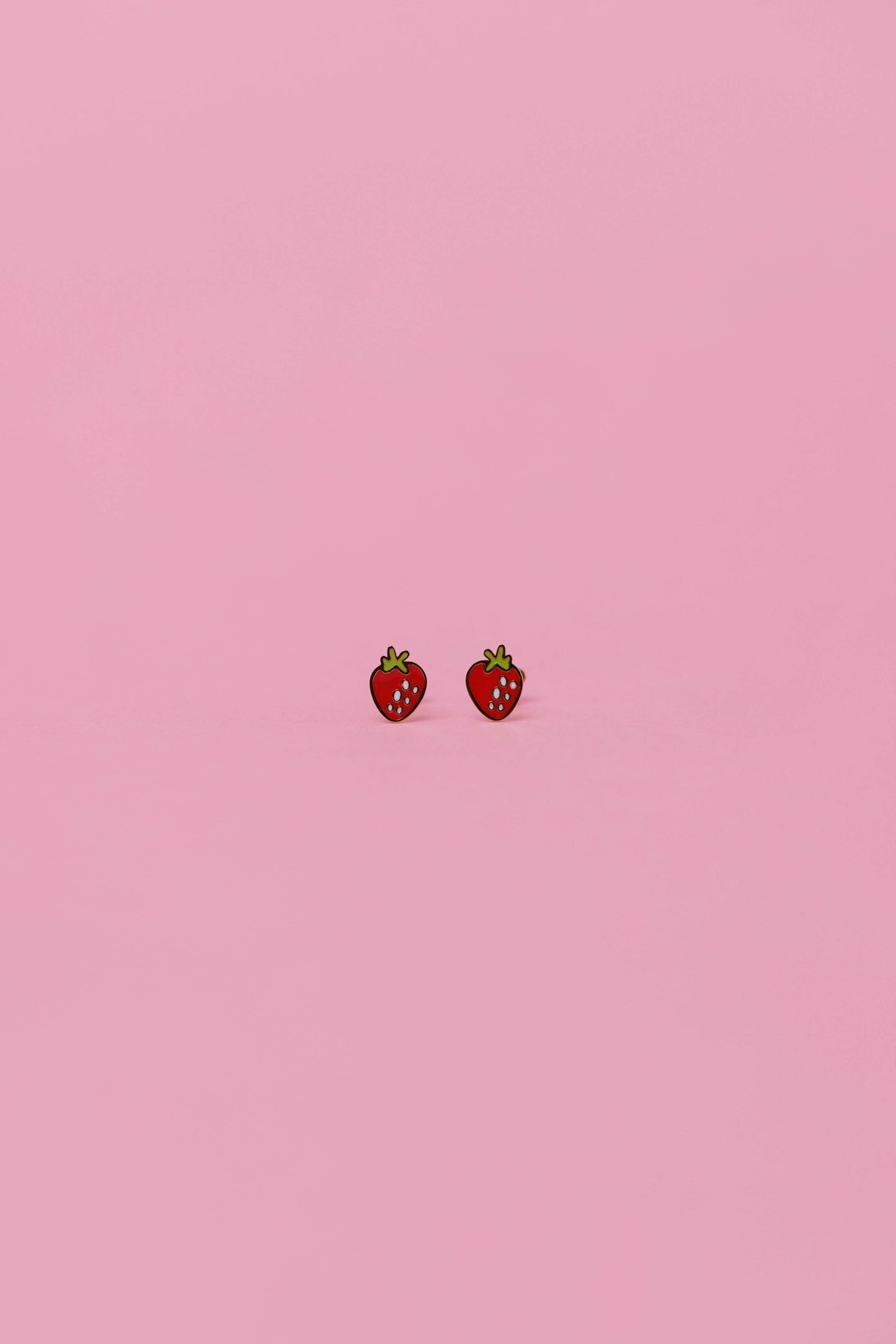 JaxKelly - Strawberry Enamel Flat Back Kids Earrings