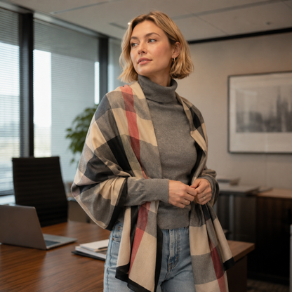 Ellison+Young - Ellison+Young Viscose Oversized Wrap Scarf, Lightweight Shawl
