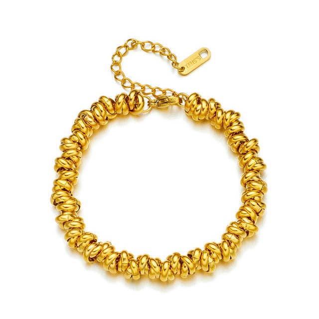 Aili's Corner - 18K STAINLESS STEEL TWISTED BEAD BRACELET