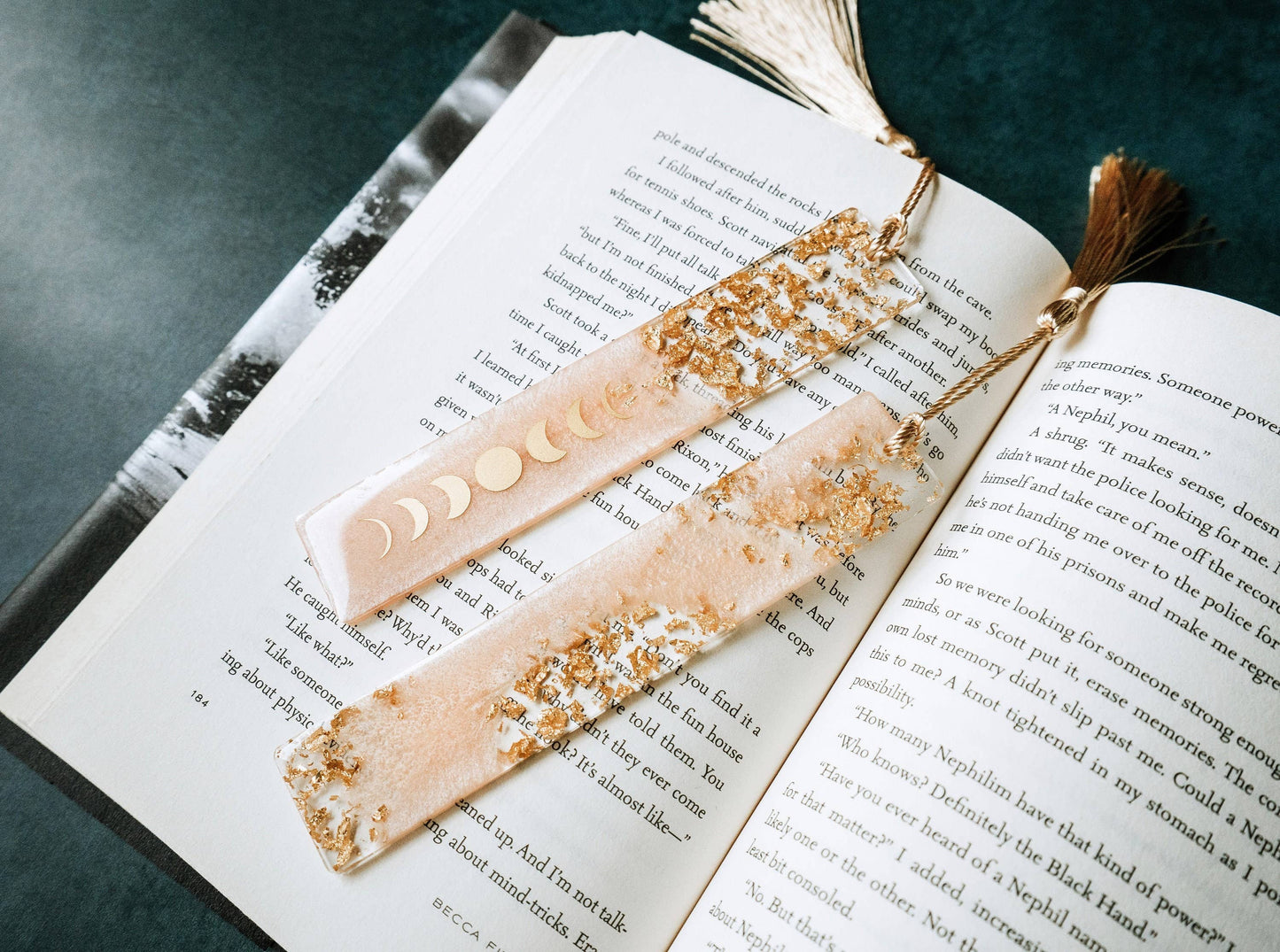 Dège Creative - Peach Moon Phases & Geode Bookmark