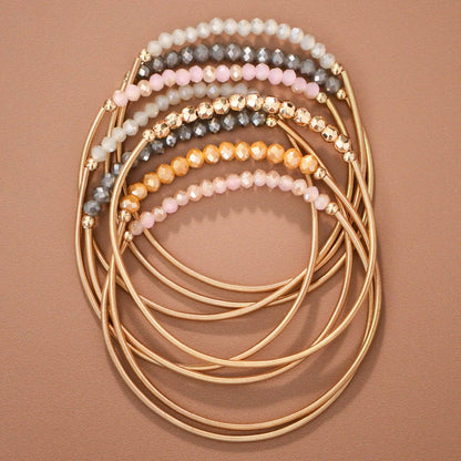 MA101 Mia Accessories - Boho Layered Spring Coil Guitar String Bracelet Set - 8096
