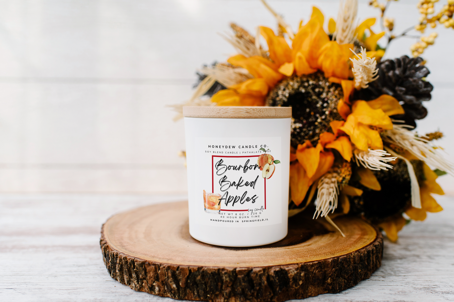 HC101 Honeydew Candle Co. - Bourbon Baked Apple 8 oz Candle