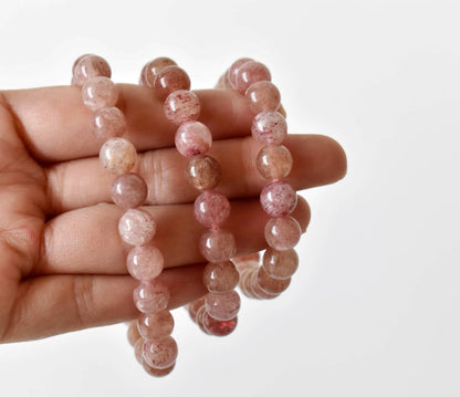 Soothing Crystals - Strawberry Quartz Bracelet (Enhancing and Intuition )