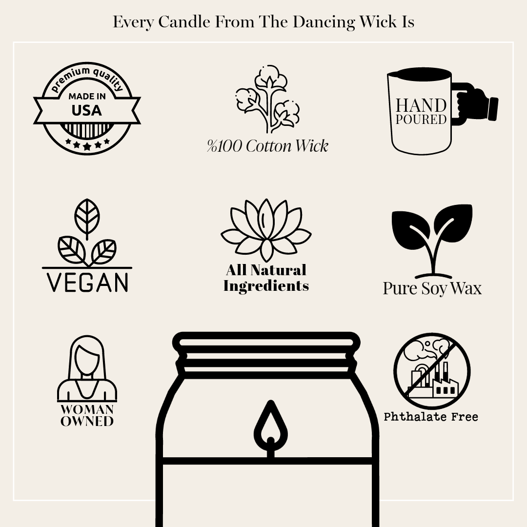 THE DANCING WICK CANDLES - Mimosa Signature Soy Candle | Orange, Ginger, Fizz, Vanilla