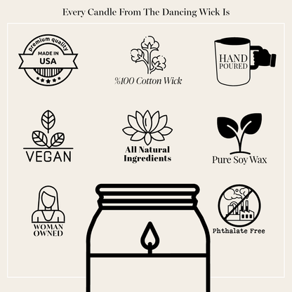THE DANCING WICK CANDLES - Mimosa Signature Soy Candle | Orange, Ginger, Fizz, Vanilla