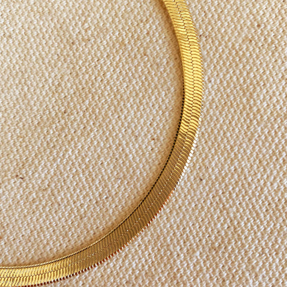GoldFi - 18k Gold Filled 4mm Herringbone Bracelet