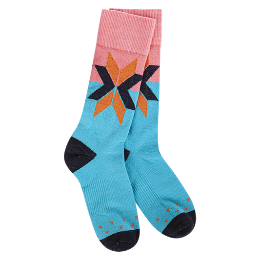 World's Softest® Socks - Woods Crew Turquoise Fair Isle