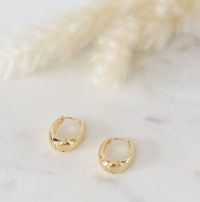 Bella Rey jewelry - Ember hoops 18k gold plated earrings-non tarnish