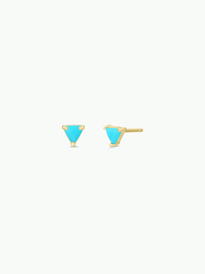 JaxKelly - Mini Energy Gem - Turquoise - Gold Earrings