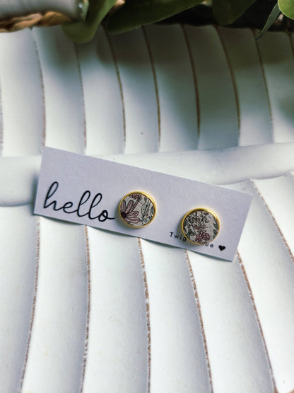 Twig & Rue boutique - Leather button studs| Pattern collection