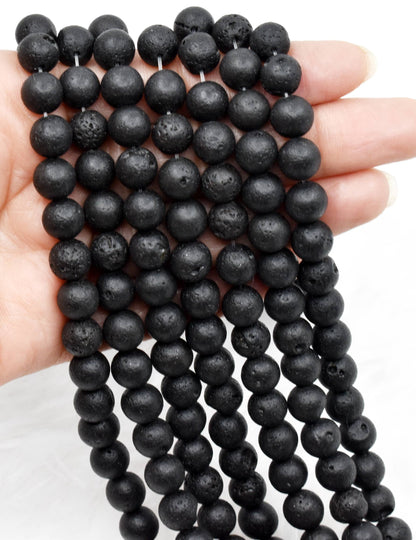 Soothing Crystals - Lava Round Beads,4,6,8,10,12mm Project For Crystal Beads