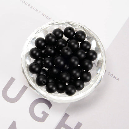 CRCBEADS - Black Onyx Matte Round Beads 4mm 6mm 8mm 10mm 12mm Approx 15.5" Strand