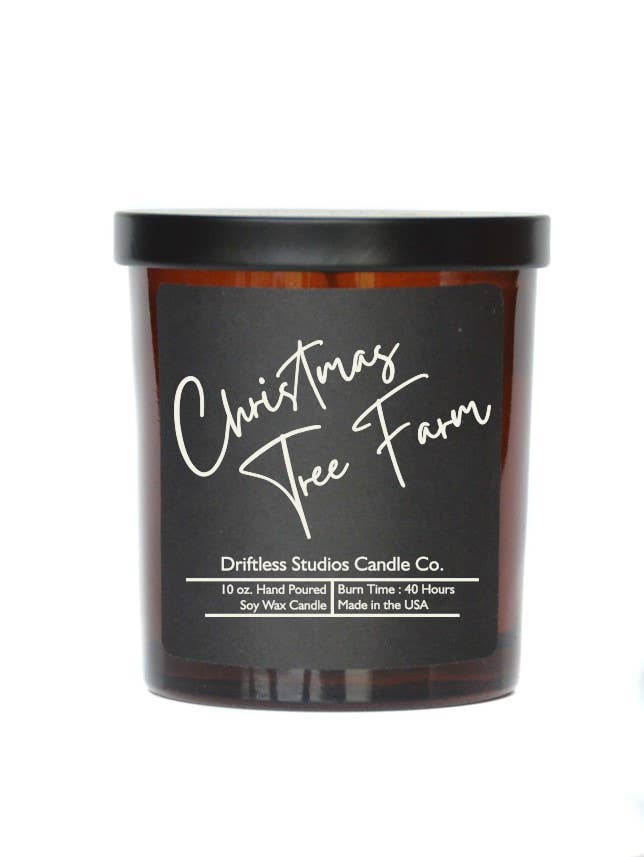 Driftless Studios - Christmas Tree Farm Soy wax Candles - 10oz Candle With Lid