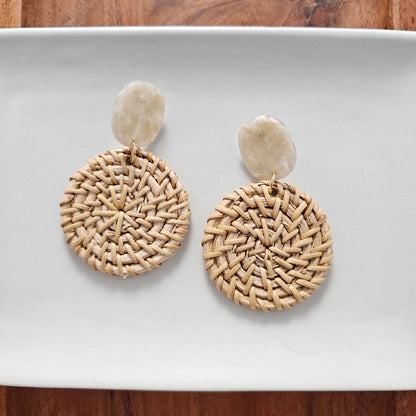 Spiffy & Splendid - Dominica Earrings - Dark Rattan // Resort, Gifts, Jewelry