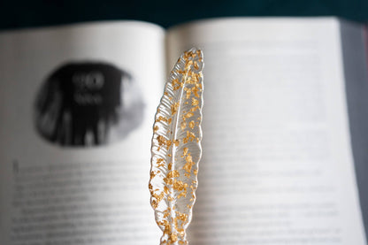 Dège Creative - Gold Feather Resin Bookmark