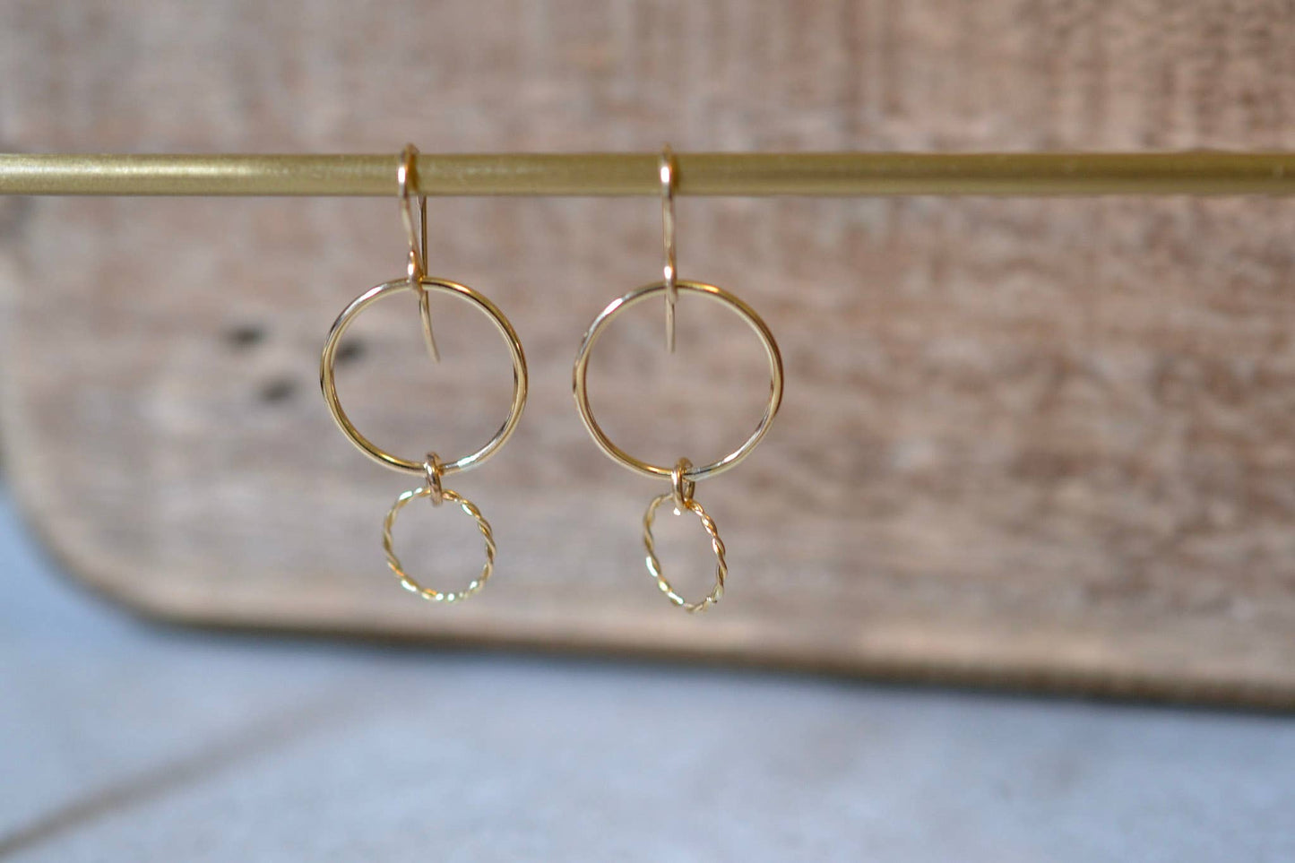 Sela+Sage - Braided Circle Twist Earrings in Gold Filled