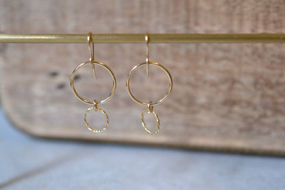 Sela+Sage - Braided Circle Twist Earrings in Gold Filled