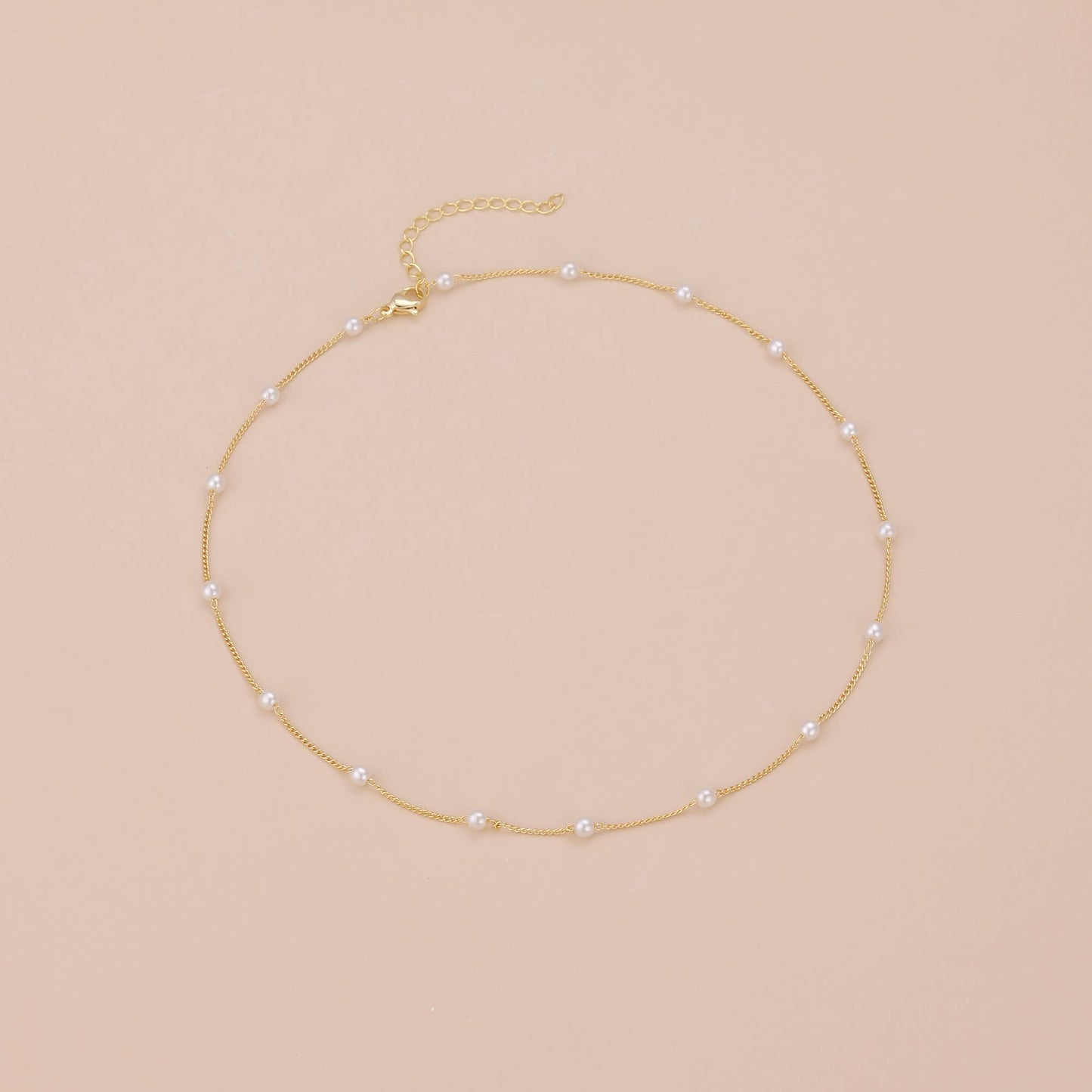 Melange Blanc - N009 Pearl Choker necklace, choker pearl necklace, pearl