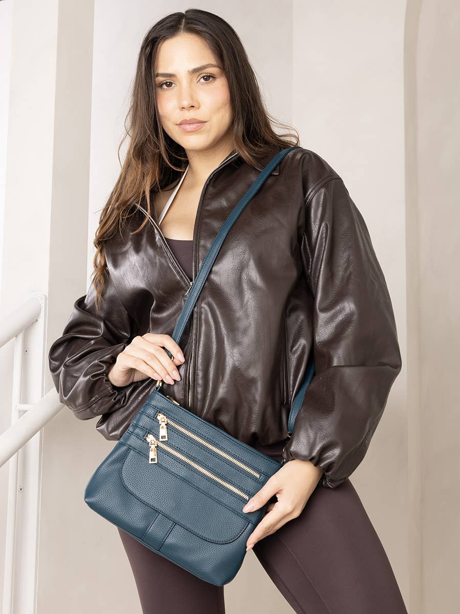 Jen & Co. - Octavia Crossbody w/ Multi-Zip Compartments | M2870