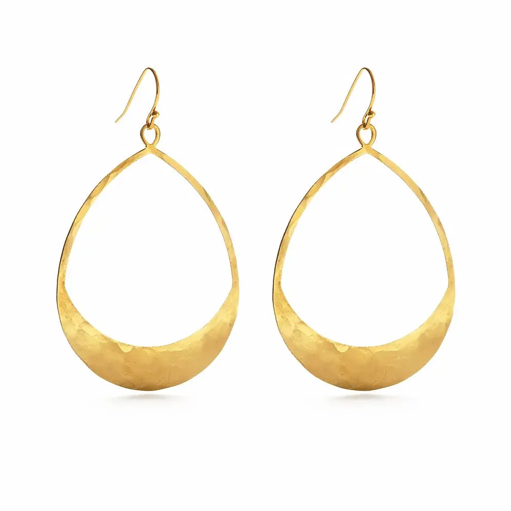 Mind's Eye Design - Hammered Brass Teardrop Earrings