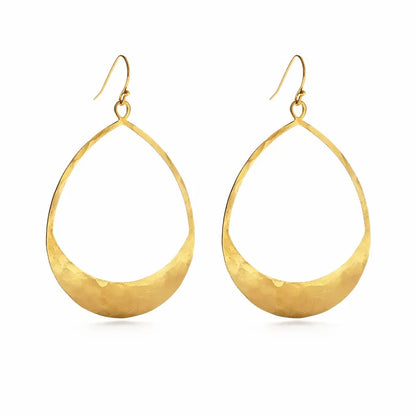 Mind's Eye Design - Hammered Brass Teardrop Earrings