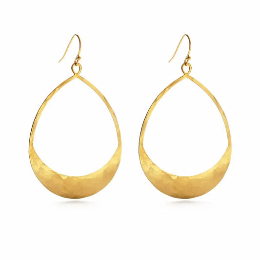 Mind's Eye Design - Hammered Brass Teardrop Earrings