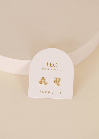 JaxKelly - Zodiac Gold Earrings - Leo