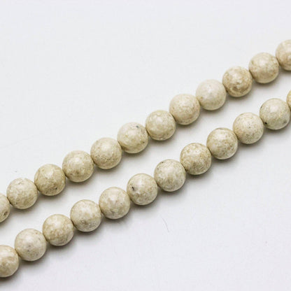 CRCBEADS - Natural River Stone Smooth Round Size 4mm 6mm 8mm 10mm 12mm 15.5" Strand