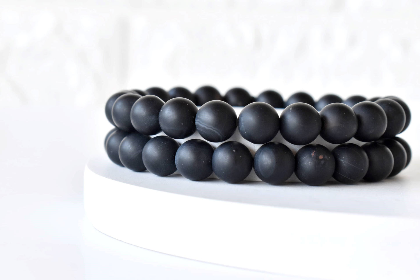 Soothing Crystals - Matt Black Onyx Bracelet (Focus and Growth)