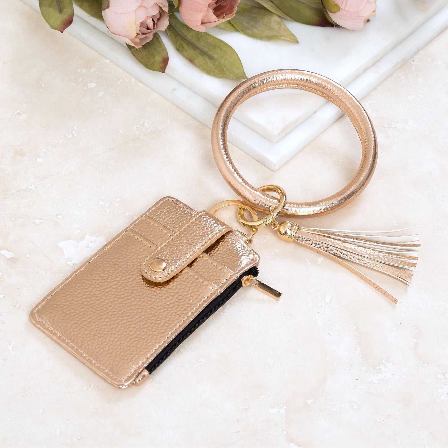 Aili's Corner - Key Ring ID Wallet Zip Bracelet