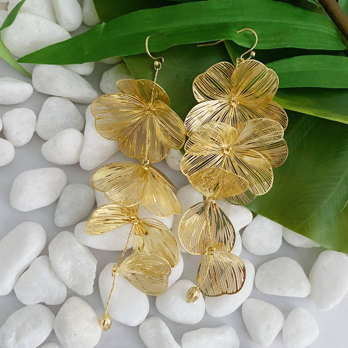 EY101 Ellison+Young - Artful Filigree Flower Drop Earrings