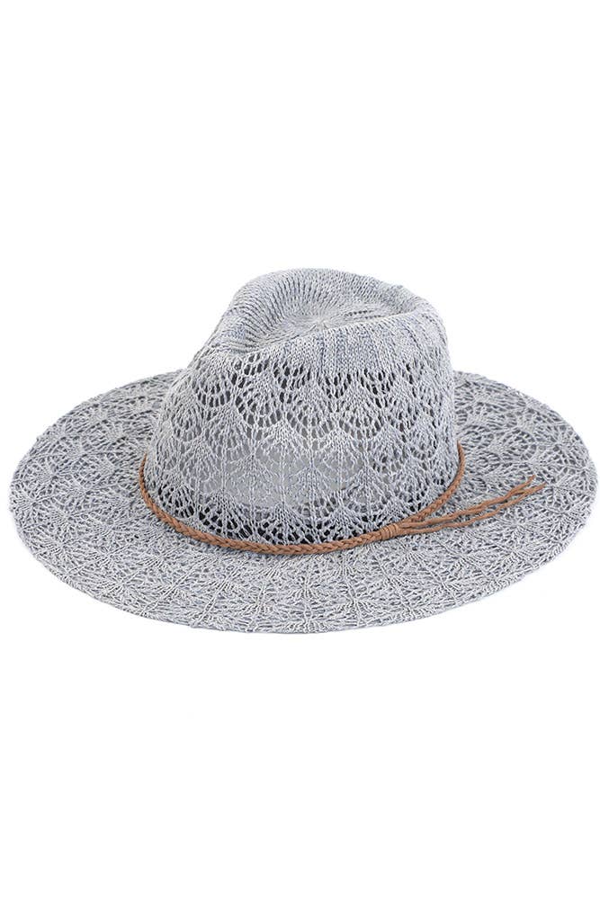 Hana - C.C Horseshoe Lace Knitting Summer Panama Hat