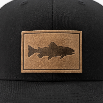 Range Leather Co. - Trout Hat - Leather Patch Trucker Cap