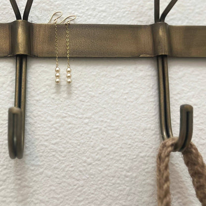 Sela+Sage - 3 Pearl Drop Earrings, Long Pearl Dangle